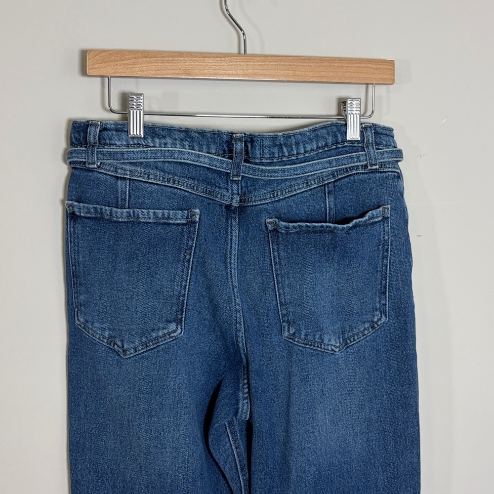 Free People We the Free Sabine Slim A Line Jeans HIBERNATE Blue straight leg 31 - Picture 8 of 14